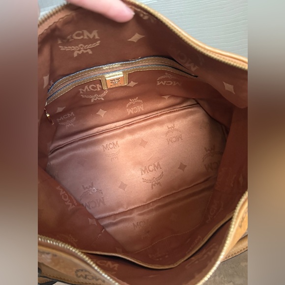MCM Cognac Visetos Leather Satchel -EUC - Picture 14 of 17